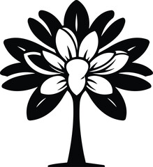 Stylized frangipani tree symbol