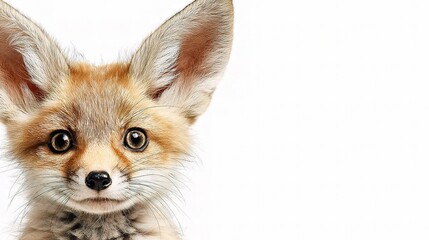 Adorable Baby Fox with Oversized Eyes and Pointy Ears