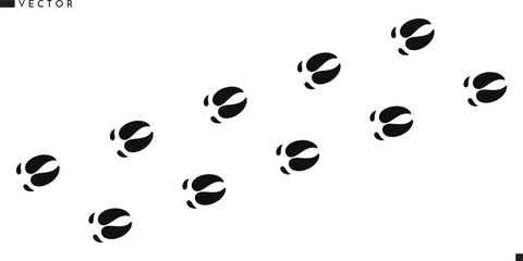Pig footprint vector. Farm animal footprint  © Aleksei_7799