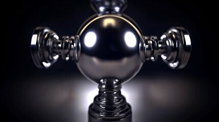 Obraz premium Metallic sphere, intricate design, dark background