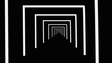 Neon tonel of equal rays.Animation of proton purple color technology tunnel. Futuristic metal corridor with reflection. Neon light. - Powered by Adobe