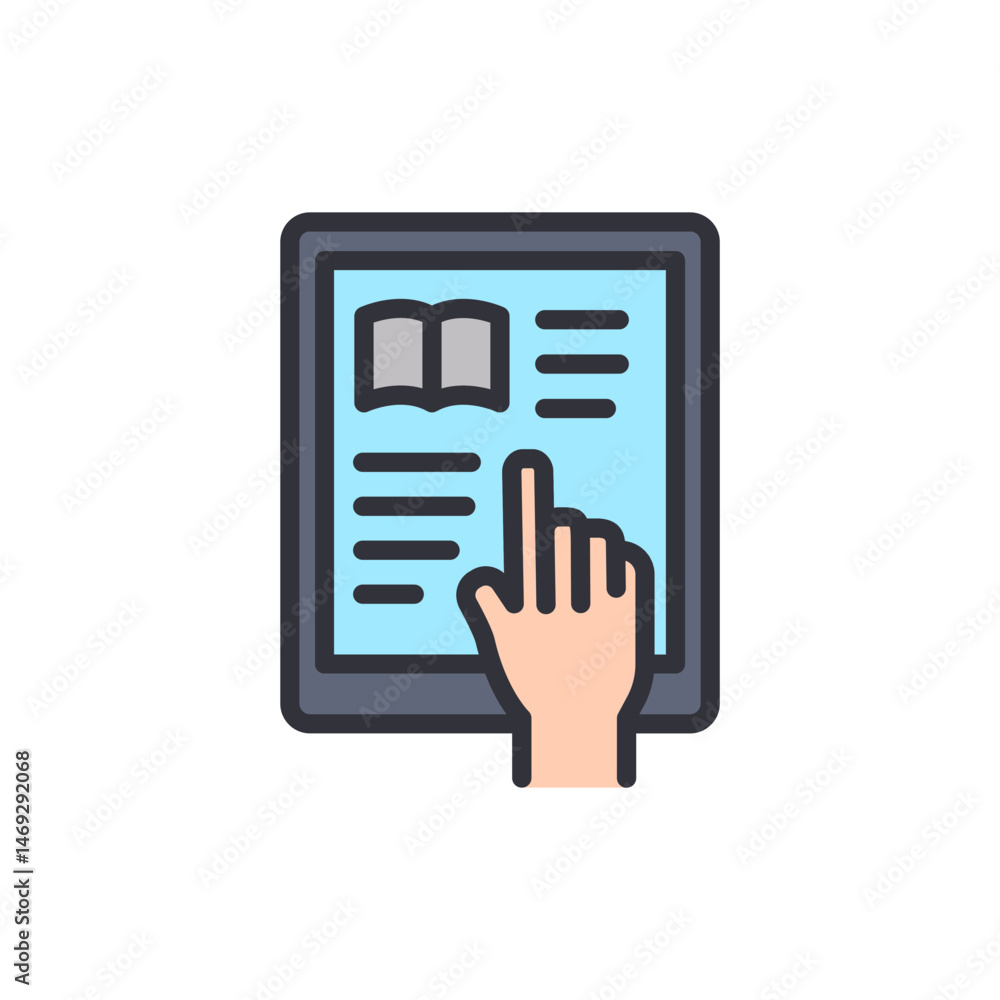 Poster digital reading experience with touchscreen interaction for modern learning