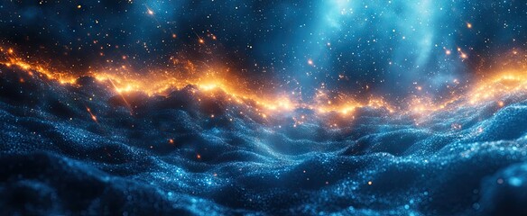 Obraz premium Fiery, ethereal landscape of space