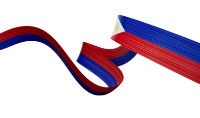 3d Flag Of Philippines 3d Wavy Shiny Philippines Ribbon Isolated On White Background 3d illustration