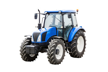 Obraz premium Agricultural blue tractor on transparent background. PNG