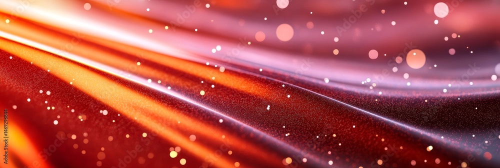 Poster red and orange abstract background - abstract with flowing red and orange lines and bokeh lights, pe