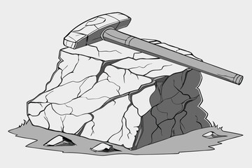 75 A rough, weathered stone with intricate textures and jagged edges, realistic, highly detailed, photorealistic