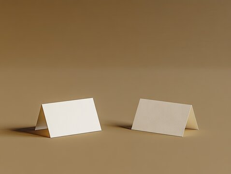 Blank cards on a muted background