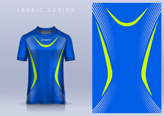 Fabric textile design for Sport t-shirt, Soccer jersey mockup for football club. uniform front view.	