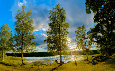 Abendstimmung am See in Schweden - Vaggeryd