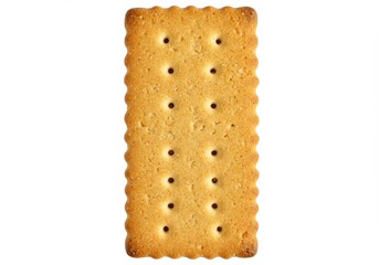 Crisp Rectangular Cracker Isolated on White Background, Detail of a Savory Biscuit