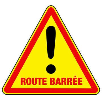 cryptogramme danger particulier route barr&eacute;e, PNG sur fond transparent