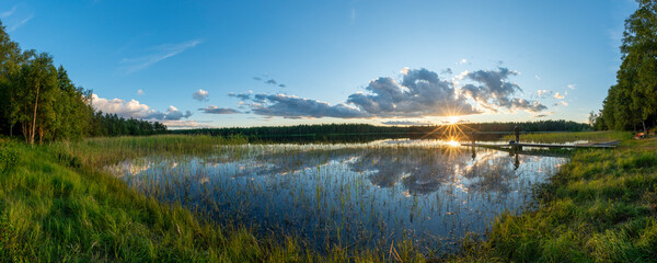Abendstimmung am See in Schweden - Vaggeryd