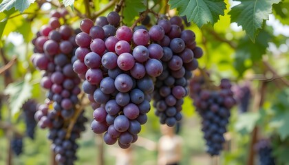 red grapes on vine