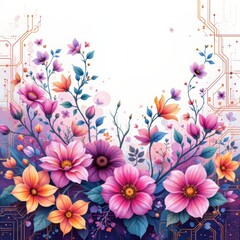 Floral Arrangement with Circuit Board Elements