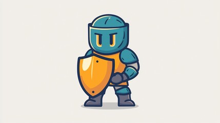 Cartoon Knight Holding Shield (1)