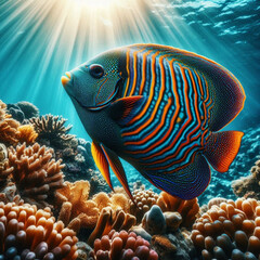 Obraz premium tropical fish and coral reef