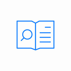 book magnifying glass icon sign vector