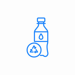 bottle recycle bin icon sign vector