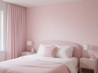 Wide-Angle Gentle pink wallpaper ideal for soothing bedrooms 