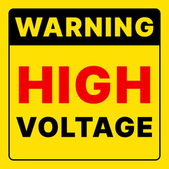 Warning Caution Danger Alert Safety Sign High Voltage