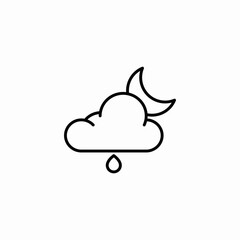 moon drizzle icon sign vector