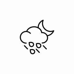 moon rain icon sign vector