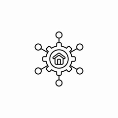networked house icon sign vector