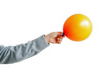 A childs arm holding a colorful balloon