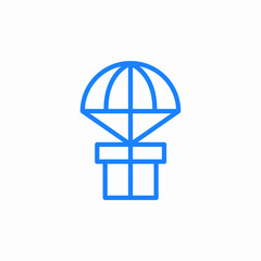 parachute gift icon sign vector
