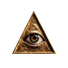 All-Seeing Eye in Golden Triangle - Mystical Symbol of Power and Surveillance