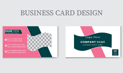 Two sided presentation of professional business card design. Professional Visiting Card Set Template. Corporate Identity Card Set Print Template with Front and Back View. Premium visiting card.

