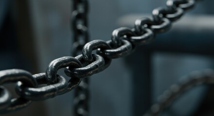 Closeup view of metal chain