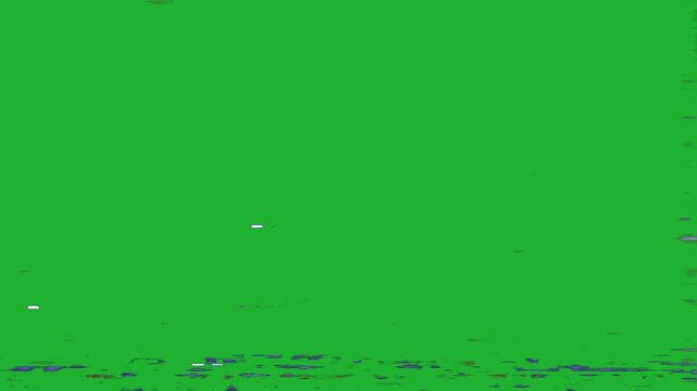 Realistic VHS and glitch video overlays featuring noise, line distortion, on green screen
