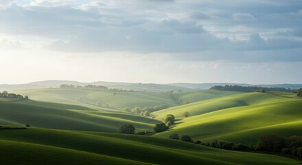 Green rolling hills landscape