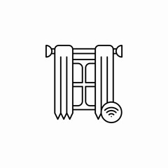 smart curtains icon sign vector