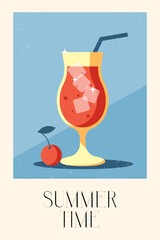 vintage poster with drink and text