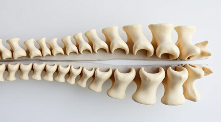 Detailed Human Spine Model with Vertebrae on White Background for Educational Use