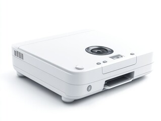 Obraz premium Modern, white, compact, multi-function printer. Features smooth curves, integrated design, and likely print, copy, and scan functionalities