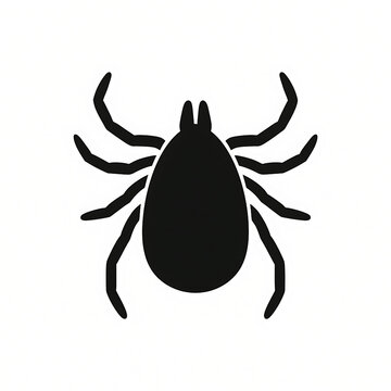 Minimal tick insects icon design, black silhouette vector illustration on white