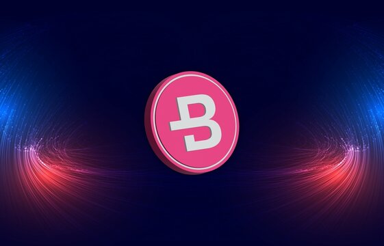 bytecoin-bcn cryptocurrency logos on digital background. 3d illustrations.