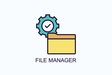 File Manager Vector, Icon Or Logo Sign Symbol Illustration 