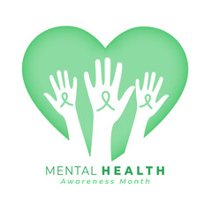 Fototapeta premium mental health awareness background with papercut heart