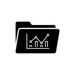 Analytics Line Inside Folder for Business Organization and Market Tracking Concept