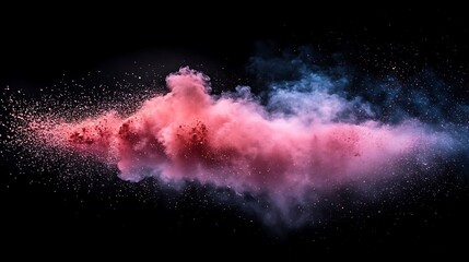 Colorful powder explosion against a dark background.