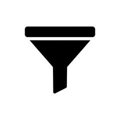 Funnel Icon with Arrow Path for Data Processing and Business Flow