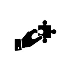 Hand Placing Puzzle Piece - Business Strategy and Problem Solving Concept