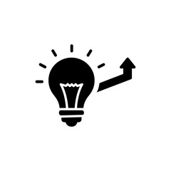 Idea Bulb with Path Direction Representing Innovation and Goal Setting