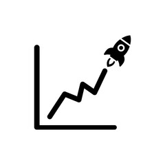 Obraz premium Path Chart with Rocket Pointer - Project Progress and Milestone Icon