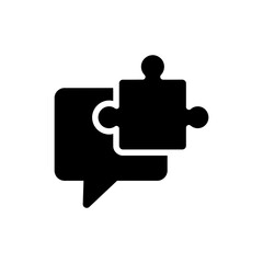Obraz premium Puzzle Piece in Chat Bubble, Representing Problem Solving and Team Communication